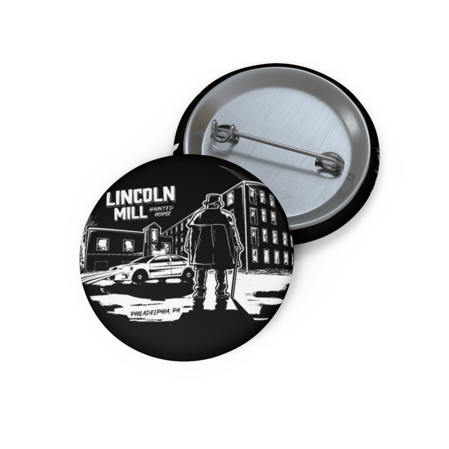 Lincoln Mill Haunted House Collector Pin - Viktor and Mill - 3 Sizes