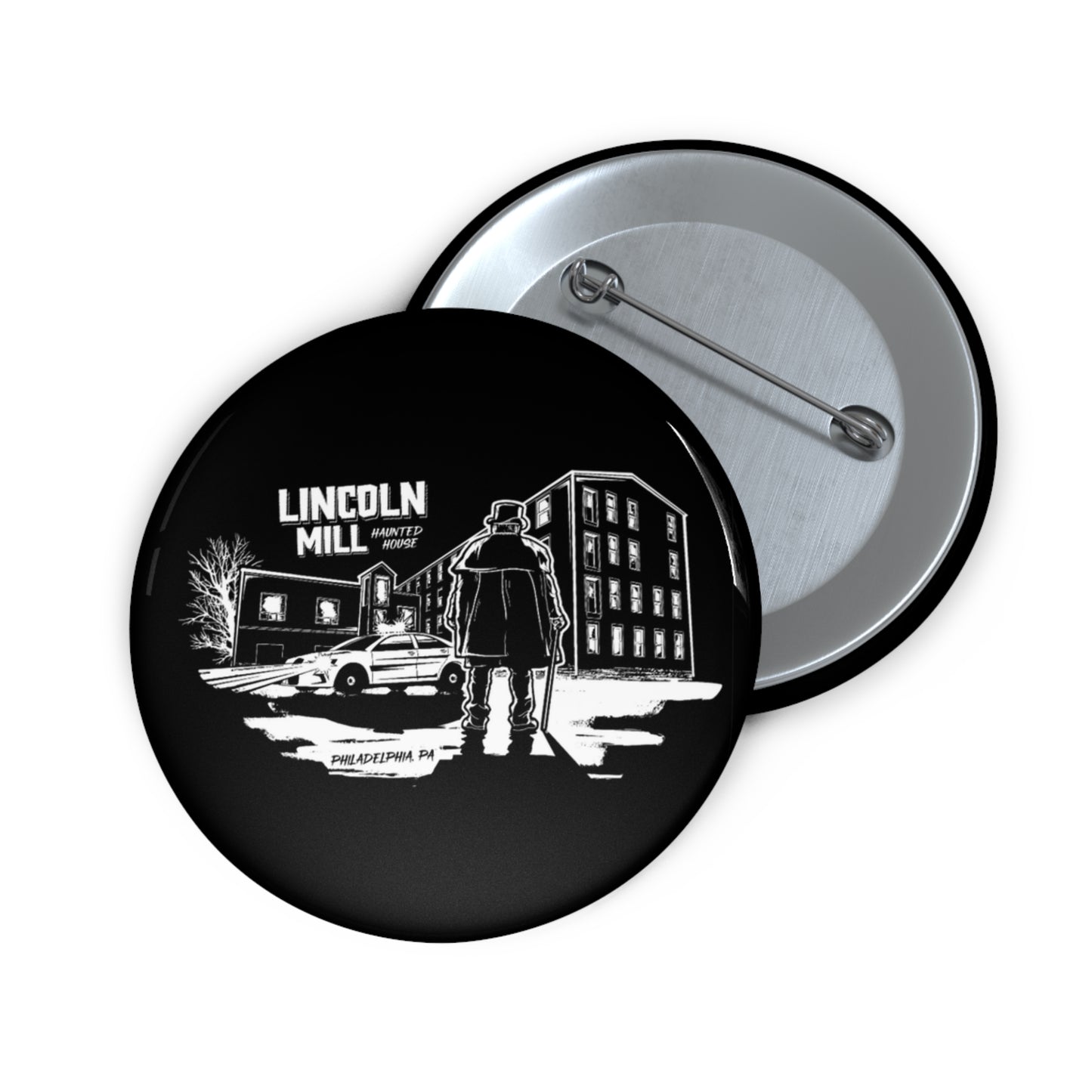 Lincoln Mill Haunted House Collector Pin - Viktor and Mill - 3 Sizes