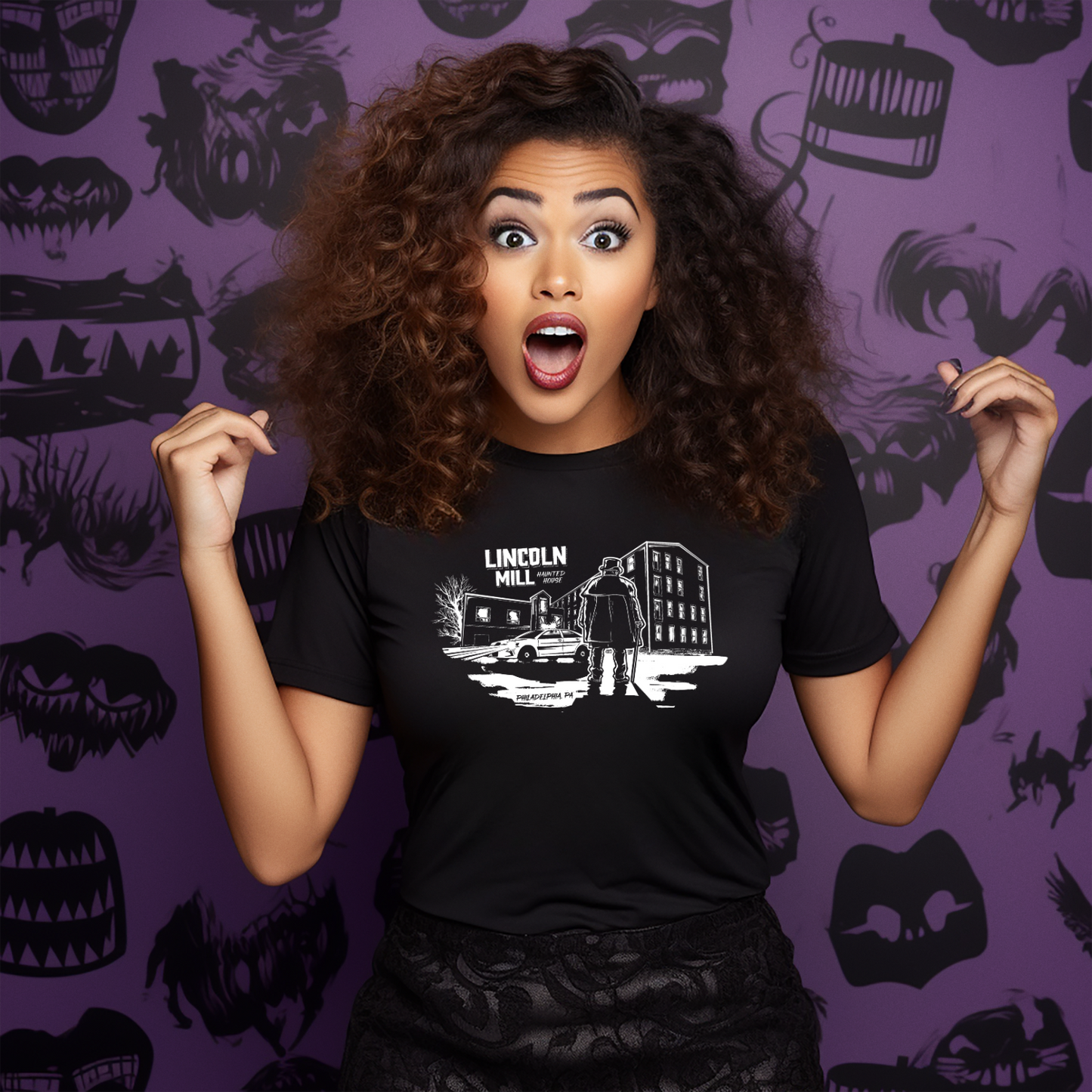 Lincoln Mill Haunted House Viktor and Mill T-Shirt
