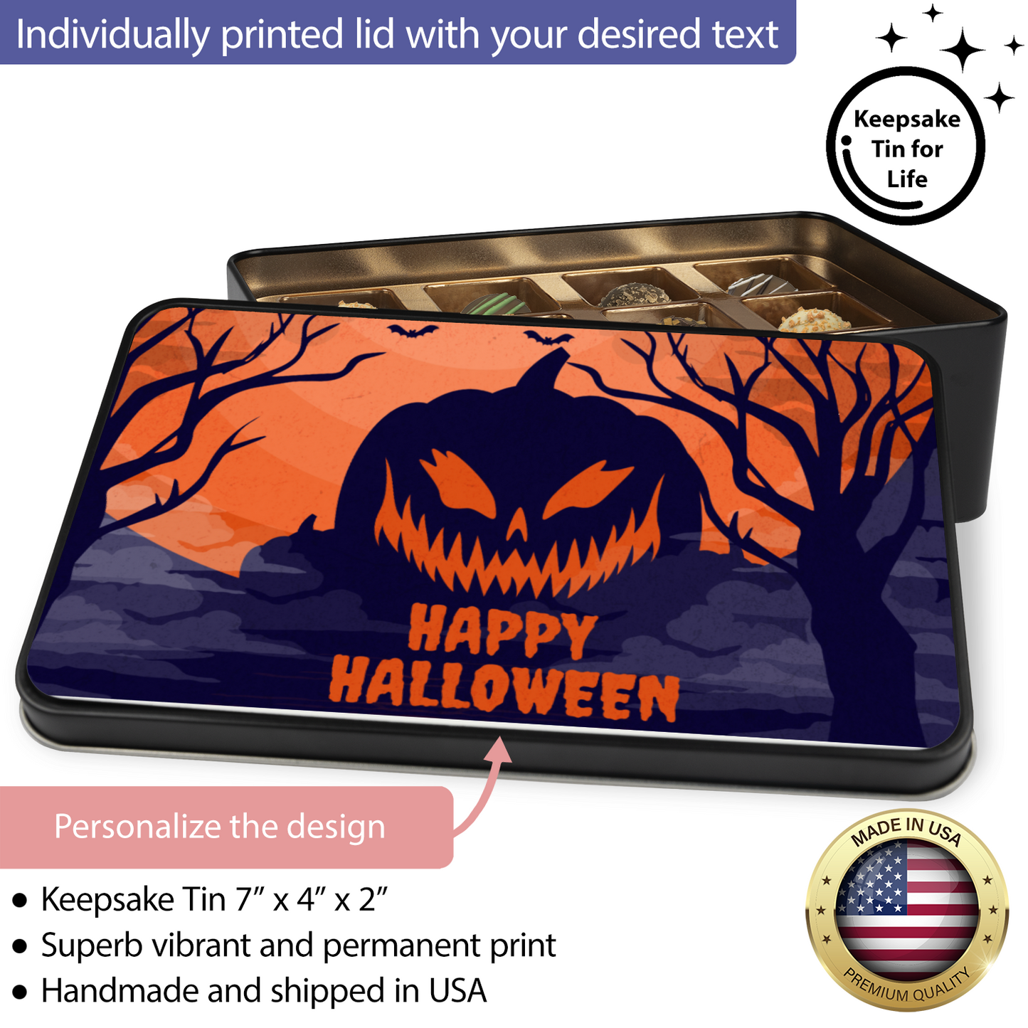 Happy Halloween Chocolate Truffles - Keepsake Tin