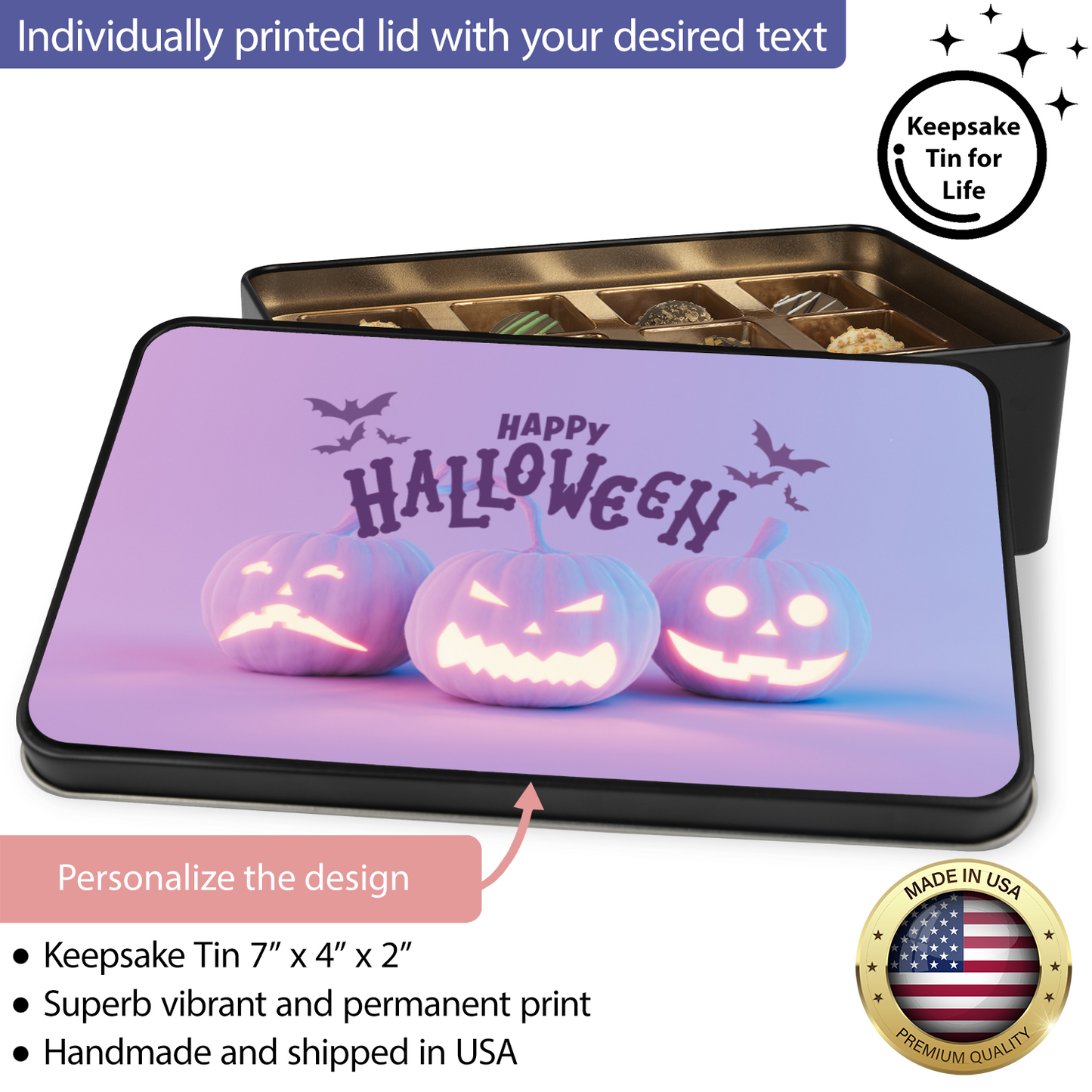 Halloween Chocolate Chocolate Truffle Gift Box - Keepsake Tin