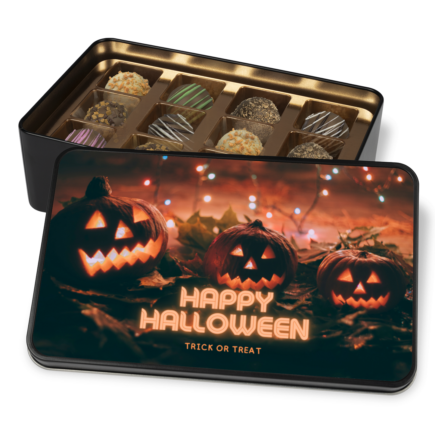 Trick or Treat Halloween Chocolate Truffles Gift Box - Keepsake Tin