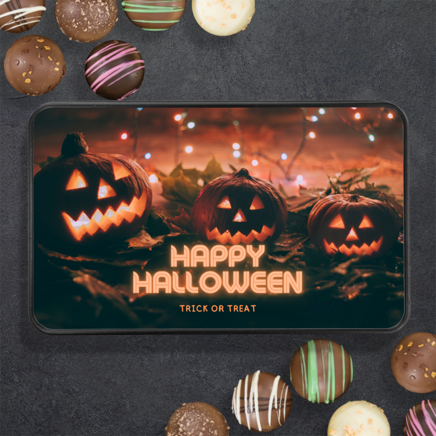 Trick or Treat Halloween Chocolate Truffles Gift Box - Keepsake Tin
