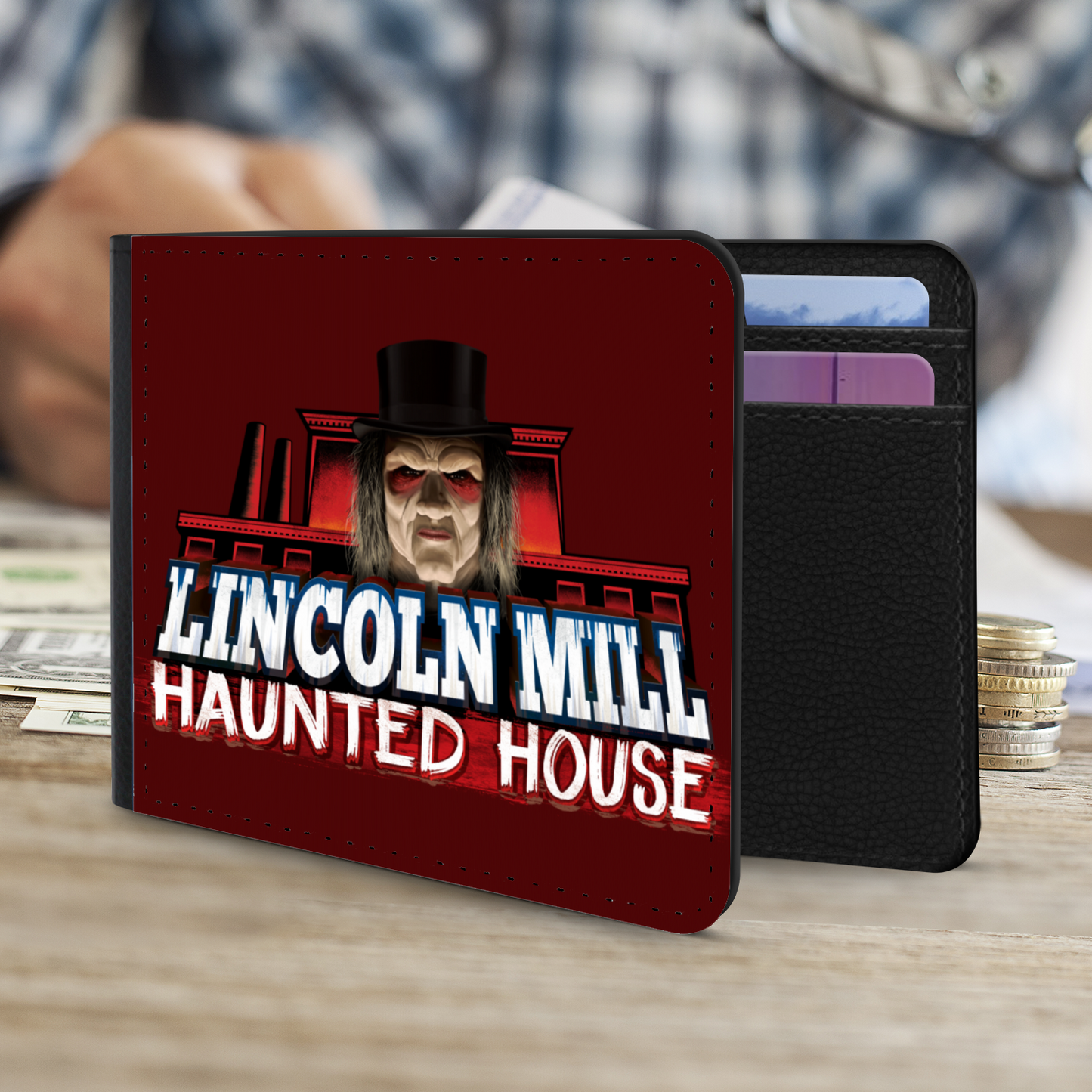 Lincoln Mill Haunted House Men's Wallet