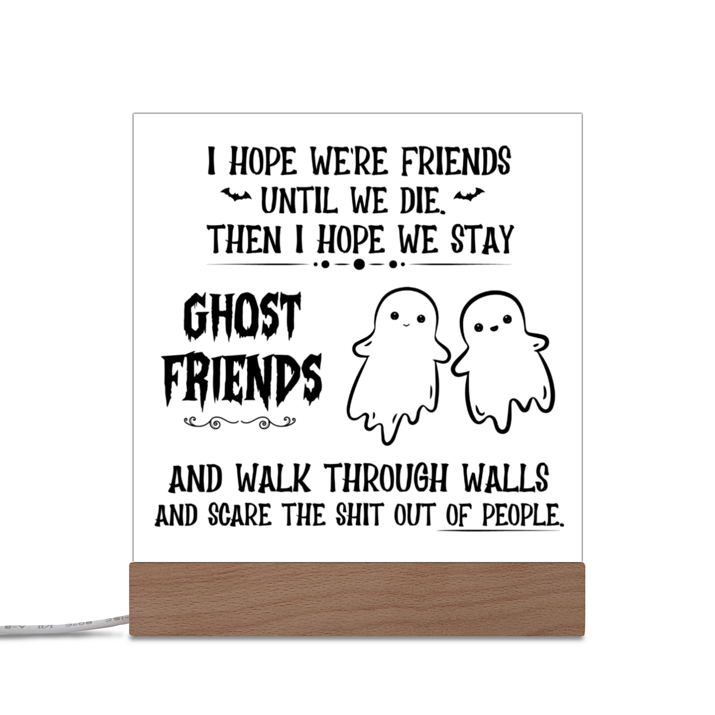 Acrylic Plaque and Night Light - I Hope We're Friend Until We Die