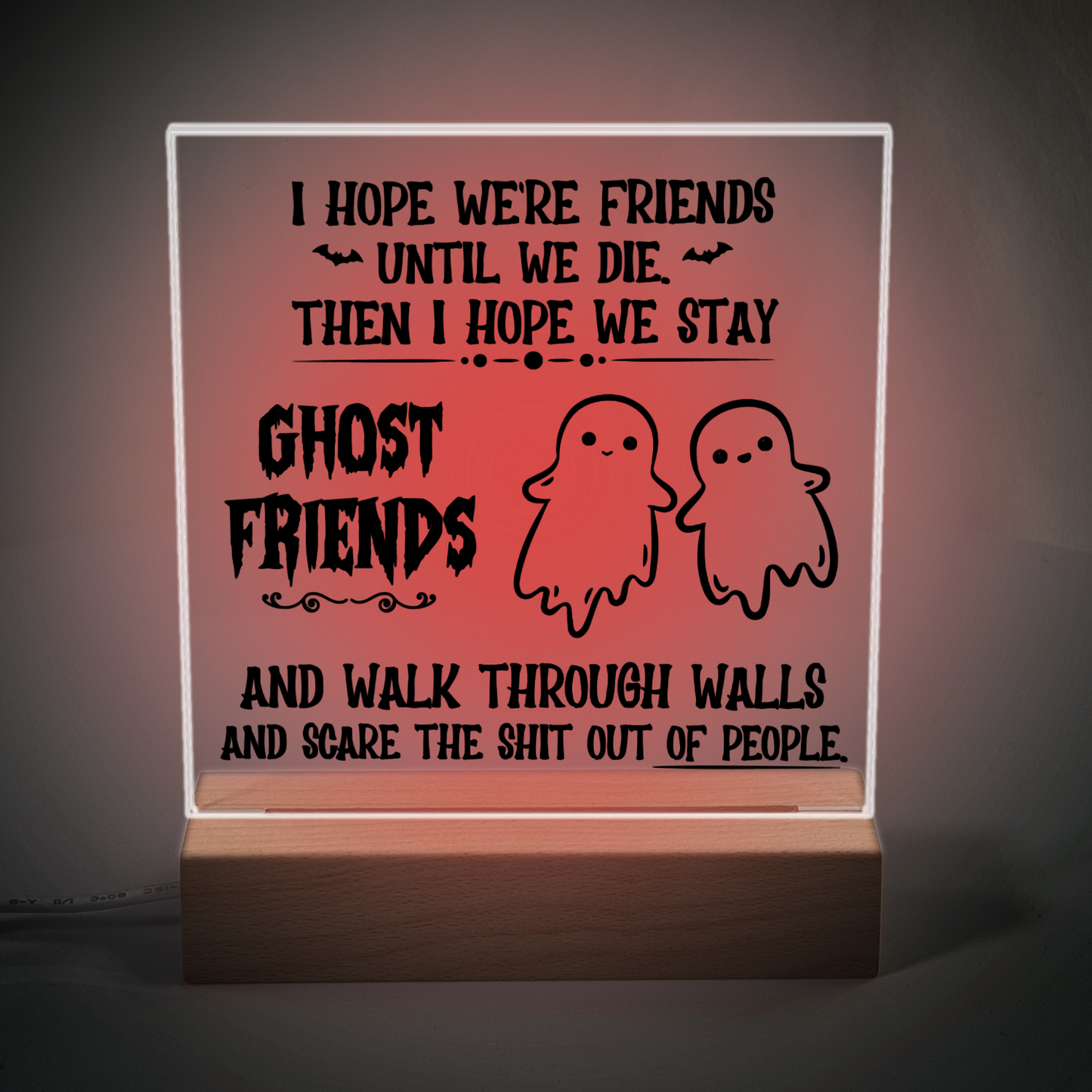 Acrylic Plaque and Night Light - I Hope We're Friend Until We Die