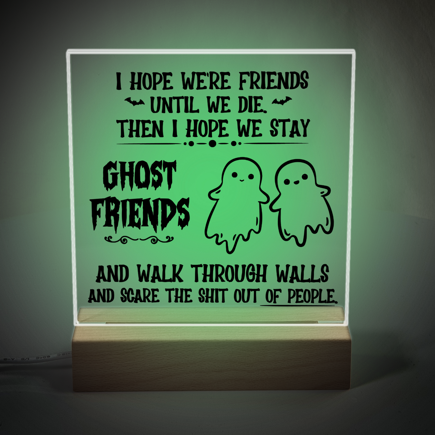 Acrylic Plaque and Night Light - I Hope We're Friend Until We Die