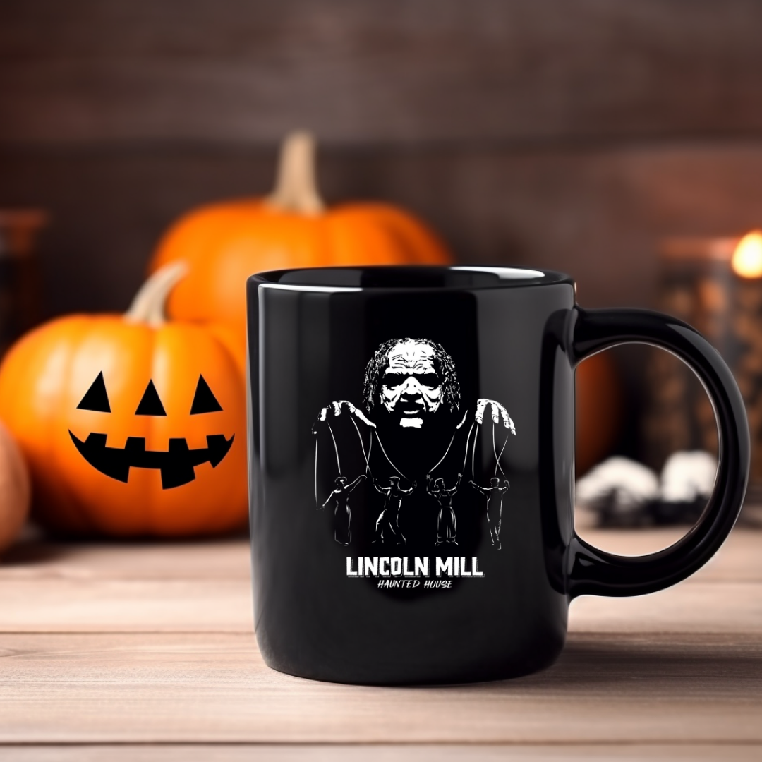 Lincoln Mill Haunted House - Viktor Kane Puppeteer 11oz Black Mug