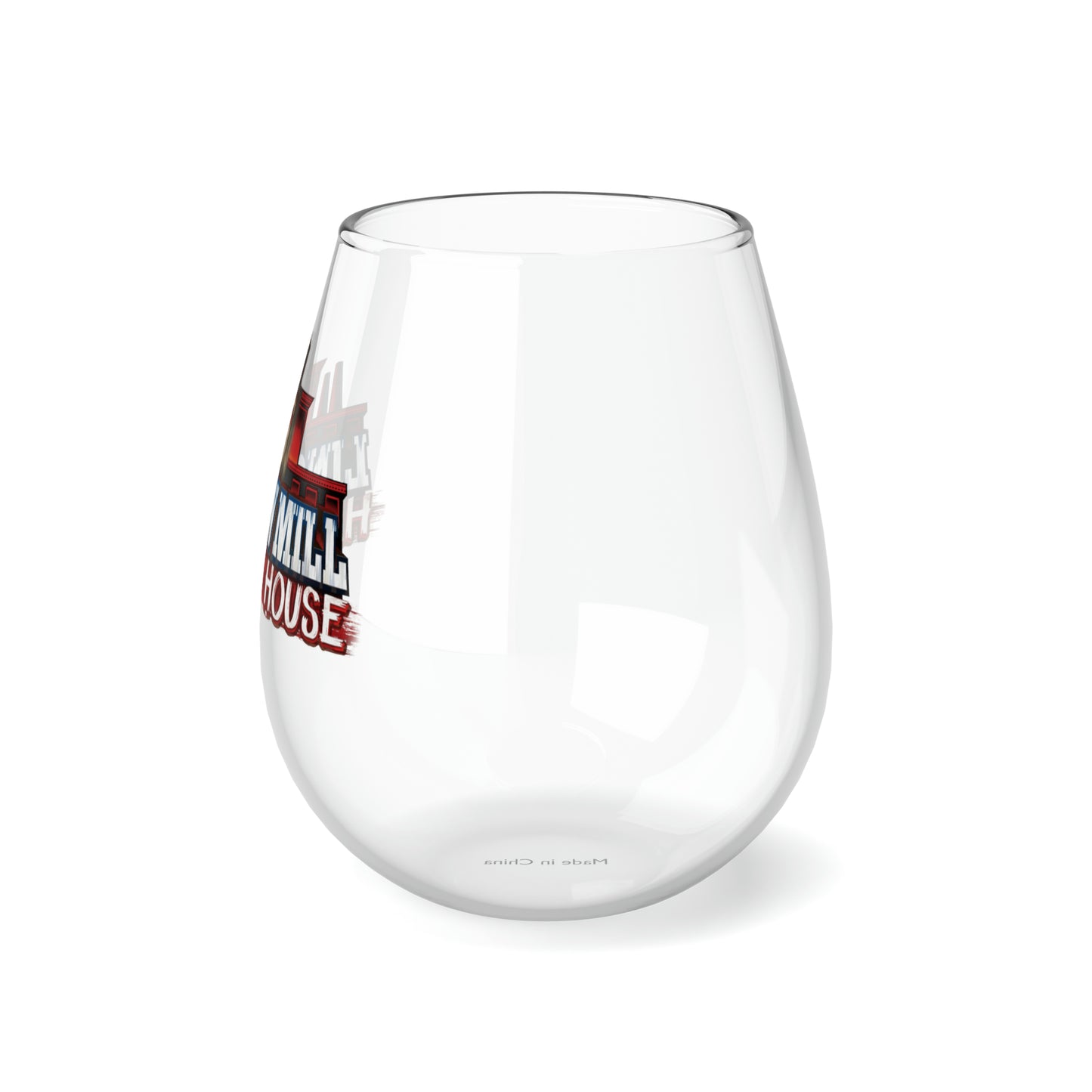 Lincoln Mill Haunted House Stemless Wine Glass
