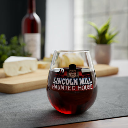Lincoln Mill Haunted House Stemless Wine Glass