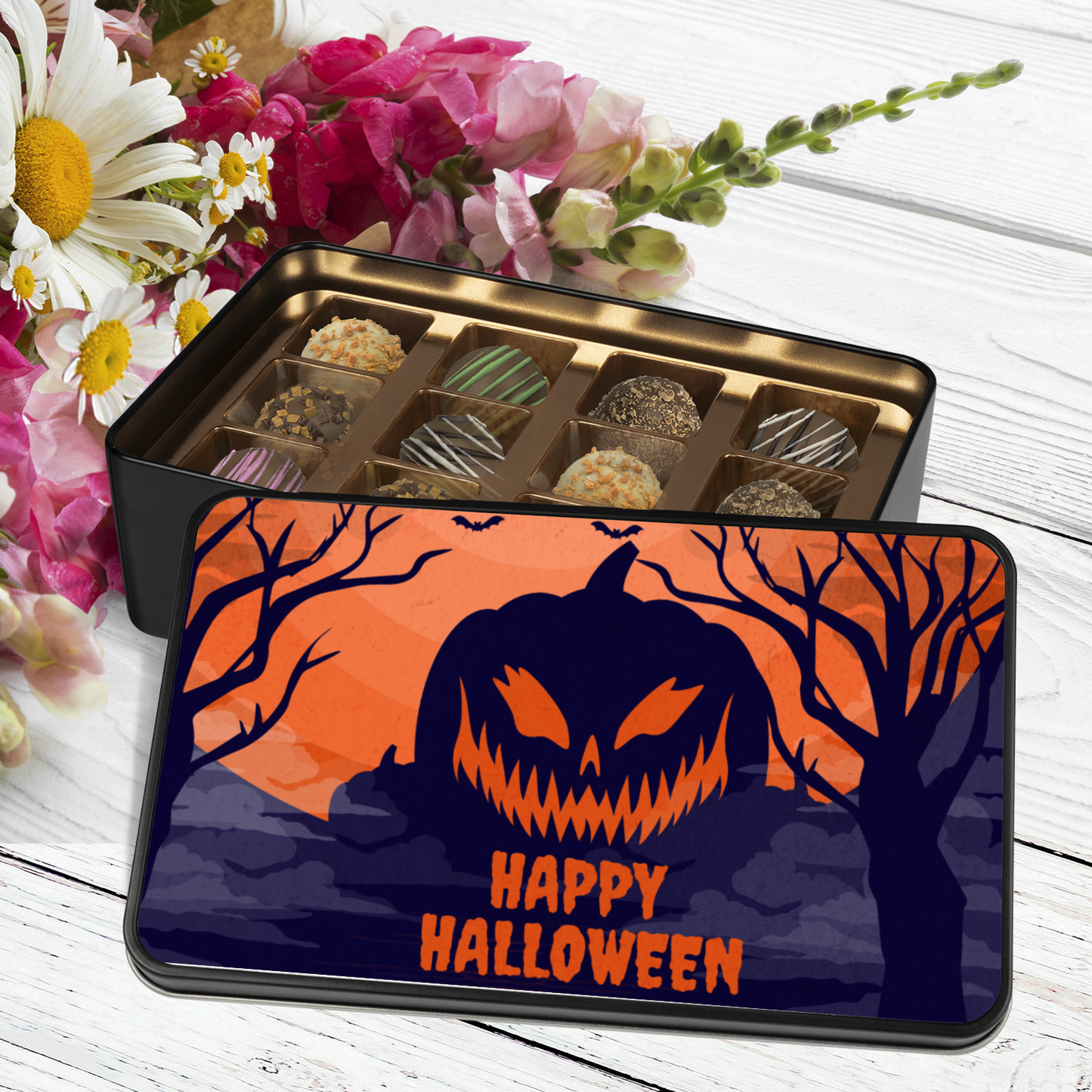 Happy Halloween Chocolate Truffles - Keepsake Tin