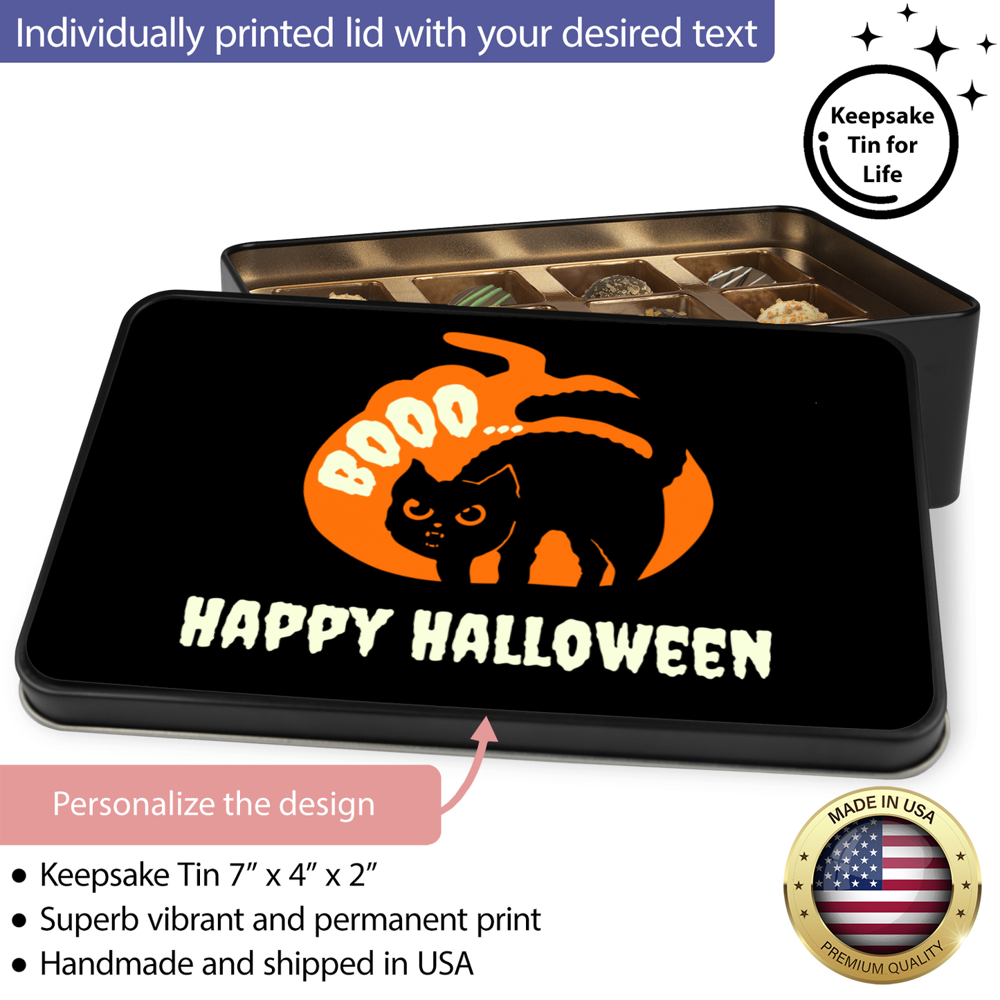 Happy Halloween Chocolate Truffles -Keepsake Tin