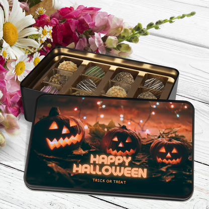 Trick or Treat Halloween Chocolate Truffles Gift Box - Keepsake Tin