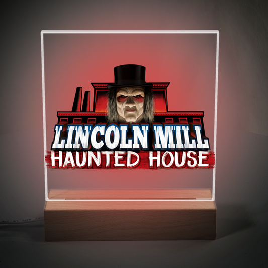 Lincoln Mill Haunted House Square Acrylic Plaque and Night Light