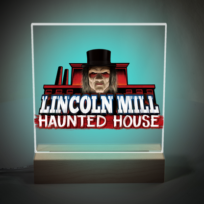 Lincoln Mill Haunted House Square Acrylic Plaque and Night Light