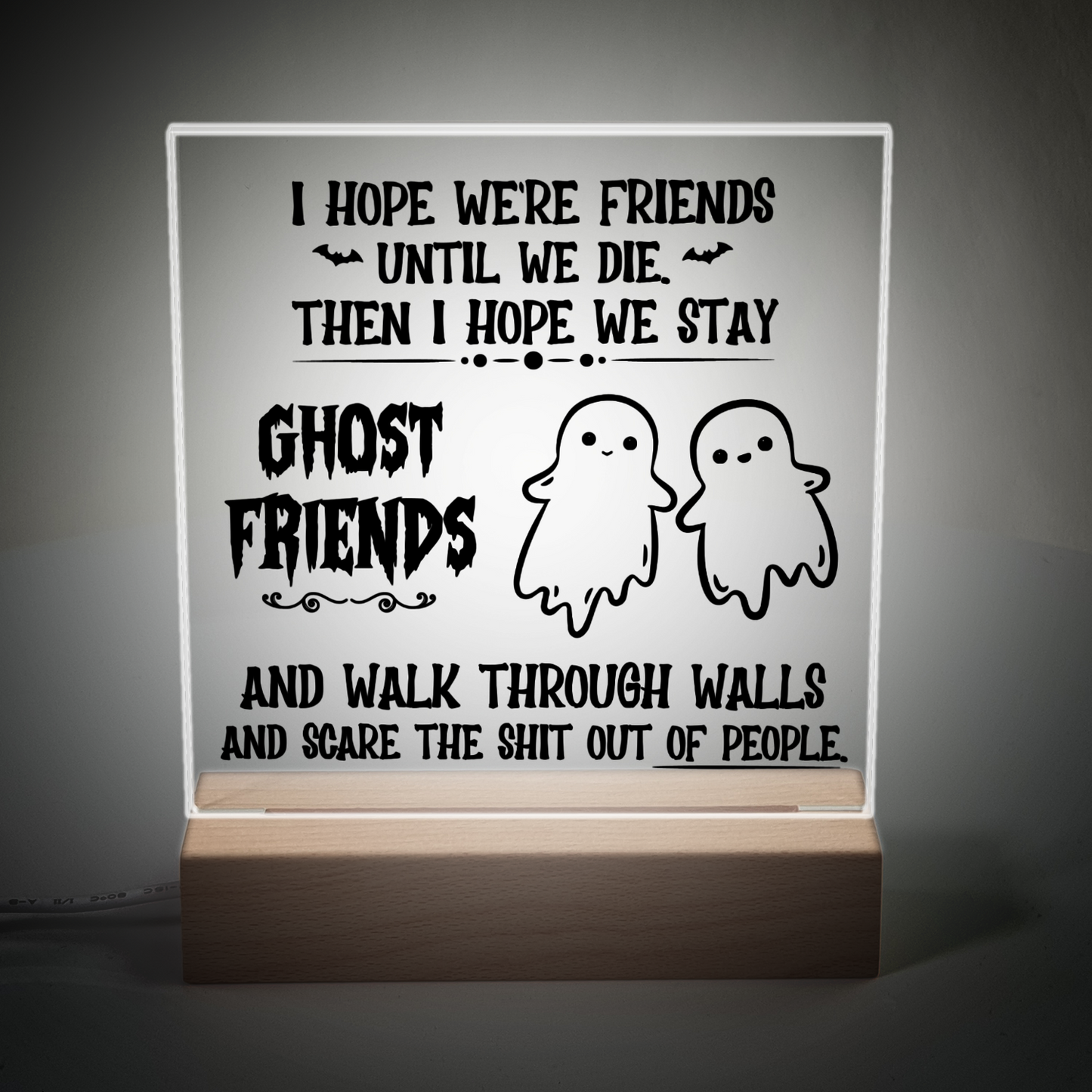 Acrylic Plaque and Night Light - I Hope We're Friend Until We Die